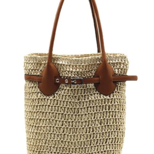Sapphire' Woven Straw Bucket Bag